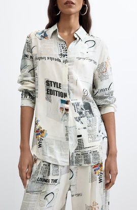 Desigual Desigual Graphic Print Button-Up Shirt