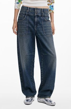 Desigual Desigual High Waist Boyfriend Barrel Legs Jeans