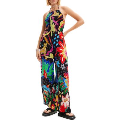 Desigual Desigual Jungle Design Halter Neck Jumpsuit
