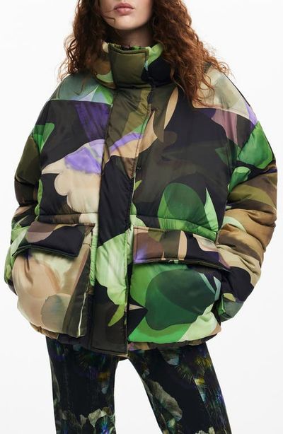 Desigual Desigual Lacroiz Aalborg Abstract Print Puffer Jacket