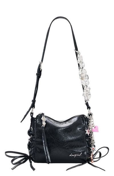 Desigual Desigual Large Charm Detail Faux Leather Crossbody Bag