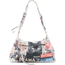 Desigual Desigual Large Mixed Print Denim Tote