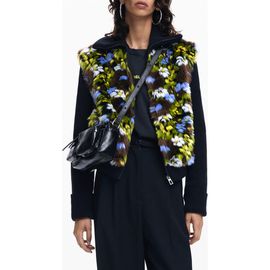 Desigual Desigual Lyon Faux Fur Mixed Media Knit Jacket