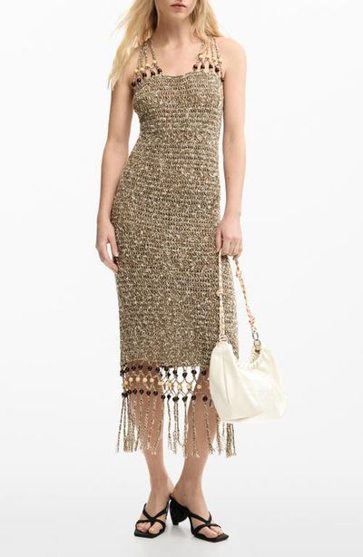 Desigual Desigual Macramé Strap Fringe Sweater Dress