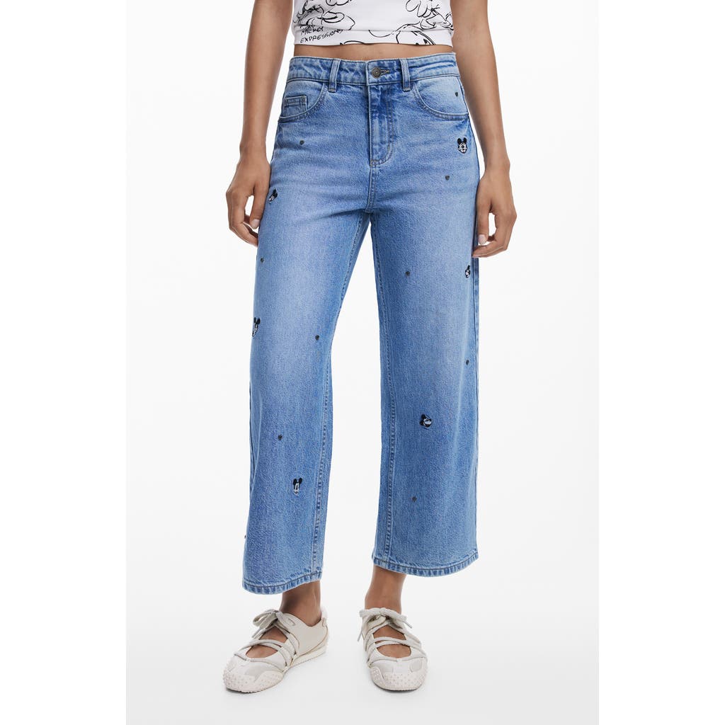 Desigual Desigual Mickey Mouse Ankle Wide Leg Jeans