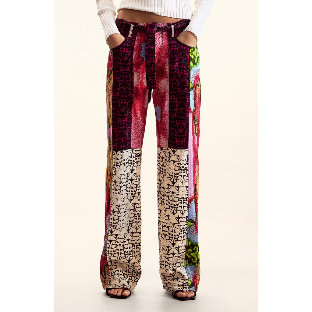 Desigual Desigual Mix Print Straight Leg Pants