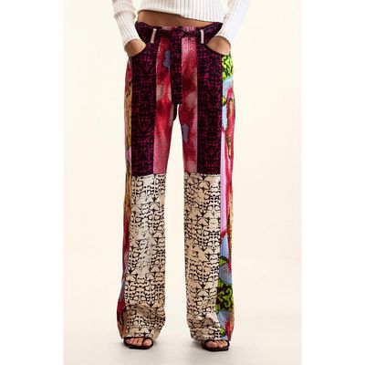 Desigual Desigual Mix Print Straight Leg Pants