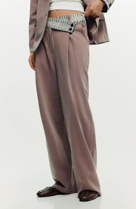 Desigual Desigual Mixed Media Pleat Pants