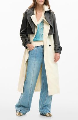 Desigual Desigual Mixed Media Trench Coat