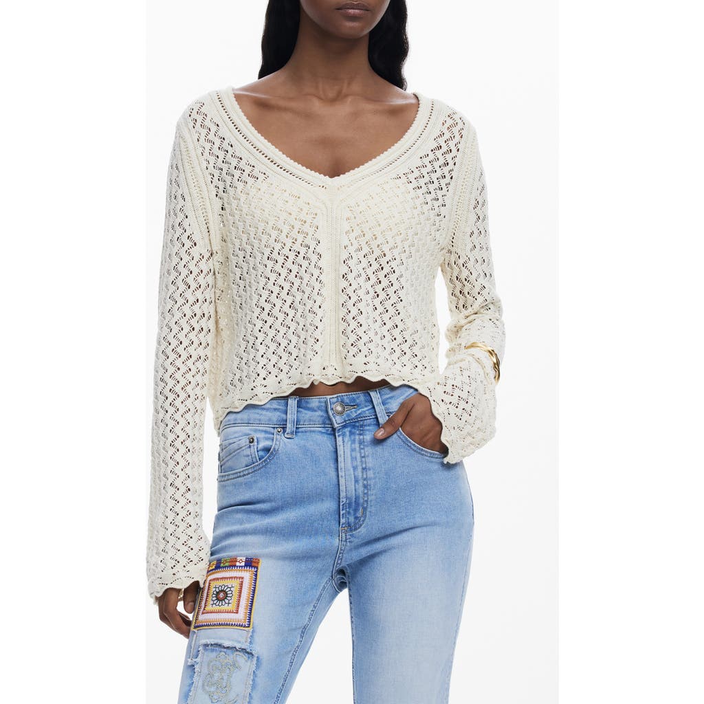 Desigual Desigual Open Stitch V-Neck Sweater
