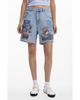 Desigual Desigual Patchwork Pattern Denim Shorts - 1