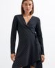 Desigual Desigual Pinstripe Long Sleeve Faux Wrap Dress - 3