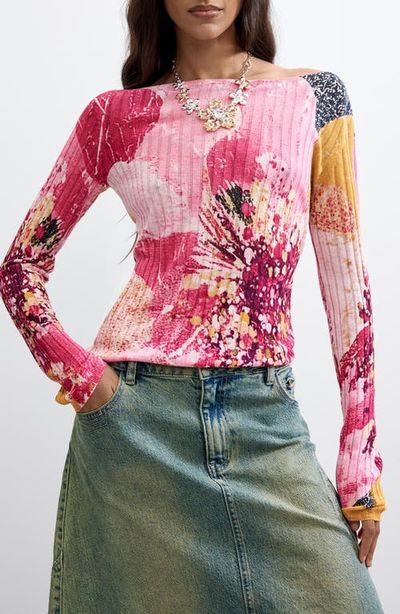 Desigual Desigual Print Boat Neck Sweater