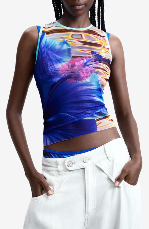 Desigual Desigual Print Sleeveless Mesh T-Shirt