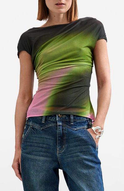 Desigual Desigual Ruched Mesh Top