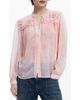 Desigual Desigual Ruffle Metallic Tie Neck Top - 1