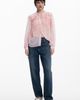 Desigual Desigual Ruffle Metallic Tie Neck Top - 5