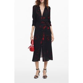 Desigual Desigual Scribble Print Long Sleeve Shirtdress