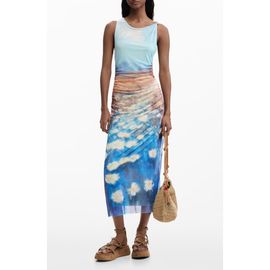 Desigual Desigual Sleeveless Abstract Floral Print Mesh Dress