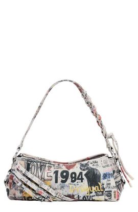 Desigual Desigual Small Mixed Print Denim Crossbody Bag