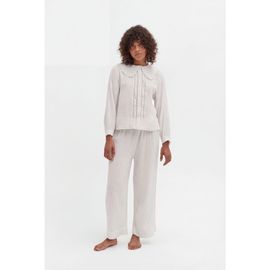 Desmond & Dempsey Desmond & Dempsey Fancy Collar & Pocket Trouser Pajama Set