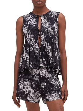 Desmond & Dempsey Women's Flowers Of Time Pleated Cami & Shorts Set