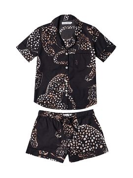Desmond & Dempsey Women's Jaguar Print Cotton Short Pajama Set