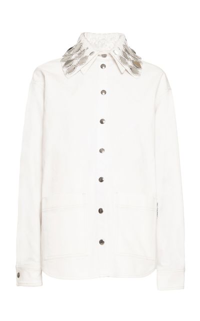 DES_PHEMMES DES_PHEMMES CollarEmbellished StretchCotton Workwear Shirt OffWhite IT 46