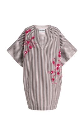 DES_PHEMMES DES_PHEMMES Exclusive La Isla Cocoon Striped CottonPoplin Mini Dress