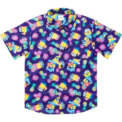 Despicable Me Despicable Me Minions Hawaiian Short Sleeve Button Down Shirt
