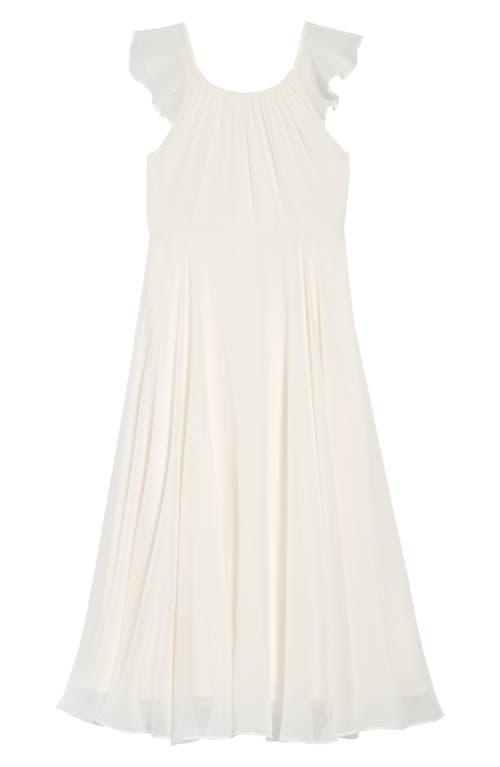 Dessy Collection Dessy Collection Flutter Sleeve Chiffon Flower Girl Dress