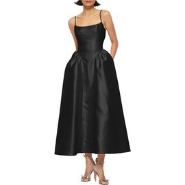 Dessy Collection Dessy Collection Grier Satin Twill Cocktail Midi Dress