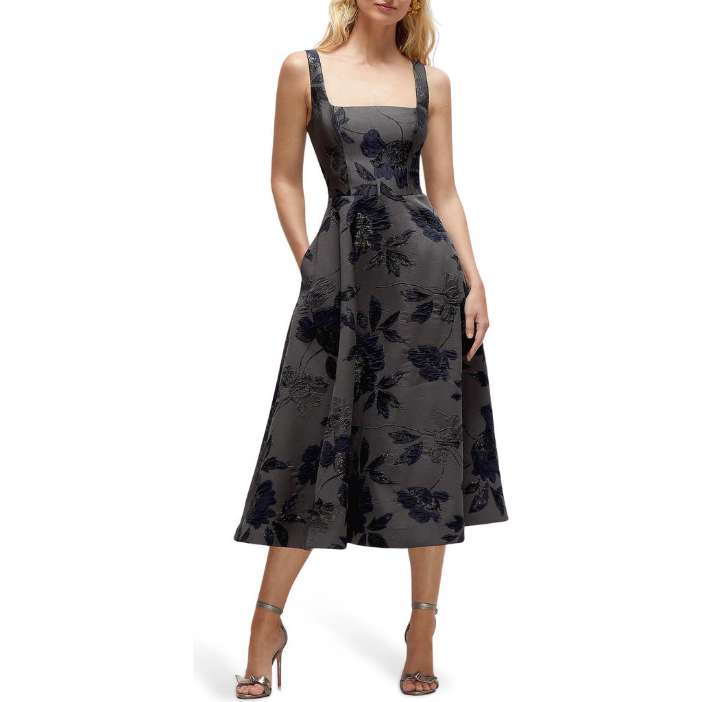 Dessy Collection Dessy Collection Metallic Fit & Flare Midi Dress