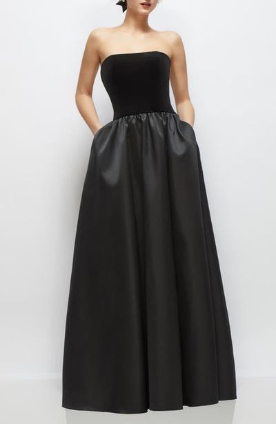 Dessy Collection Dessy Collection Strapless Mixed Media Gown