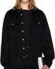 DET BLEV SENT DET BLEV SENT Black Alpaca Wool Shirt - 1