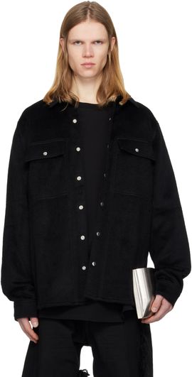 DET BLEV SENT DET BLEV SENT Black Alpaca Wool Shirt