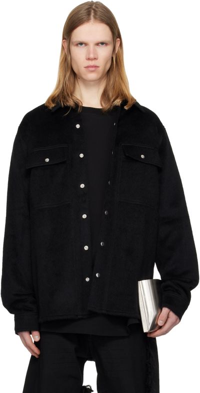 DET BLEV SENT DET BLEV SENT Black Alpaca Wool Shirt