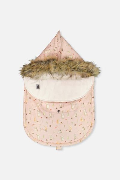 Deux par Deux Deux par Deux Animal Bunting Bag Velour Lined Car Seat and Stroller