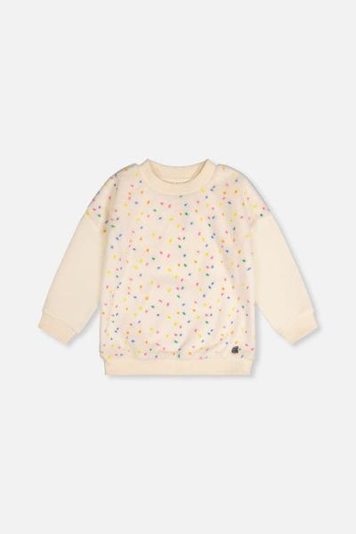 Deux par Deux Deux par Deux Bi-Material Confetti Faux Fur Fleece Sleeve Sweater