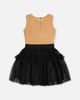 Deux par Deux Deux par Deux Bi-Material Sleeveless Tiered Mesh Ruffle Dress - 5