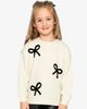 Deux par Deux Deux par Deux Bow Appliqué Silver Thread Ribbed Sweatshirt - 2