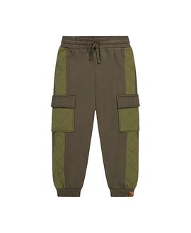 Deux Par Deux Deux par Deux Boys' Bi-Material Fleece Cargo Pocket Quilted Panel Sweatpants