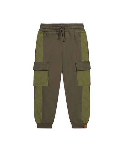 Deux Par Deux Deux par Deux Boys' Bi-Material Fleece Cargo Pocket Quilted Panel Sweatpants