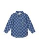 Deux Par Deux Deux par Deux Boys' Checkered Dino Embroidered Chest Pocket Chambray Shirt - 1