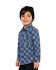 Deux Par Deux Deux par Deux Boys' Checkered Dino Embroidered Chest Pocket Chambray Shirt - 6