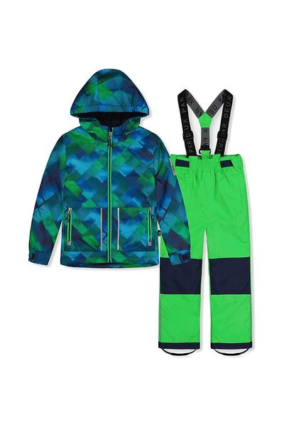 Deux Par Deux Deux par Deux Boys' Checkered Lightweight Jacket & Foot Strap Pants Two Piece Snowsuit