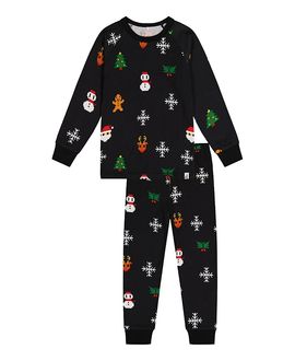 Deux Par Deux Deux par Deux Boys' Christmas Pixel Organic Cotton Top Pants Two Piece Pajama Set