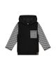 Deux Par Deux Deux par Deux Boys' Colorblock Checkered Chest Pocket Hooded Top - 1