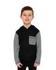 Deux Par Deux Deux par Deux Boys' Colorblock Checkered Chest Pocket Hooded Top - 4