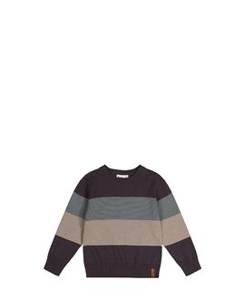 Deux Par Deux Deux par Deux Boys' Colorblock Knit Ribbed Cuffs Crew Neck Sweater